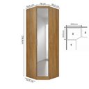 Ver imagem 3 de Guarda-Roupa Modulado de Canto Oblíquo 1 Porta Espelho Peliculado 100% MDF Cairo Marrom/Cinamomo