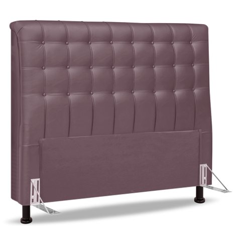 Cabeceira Cama Box Casal Queen Size Ciara 160cm Botonê com Frame Veludo Rosê - Desk Design