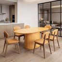 Ver imagem 2 de Mesa de Jantar 6 Lugares Orgânica Valência 180x100 cm M04 Mel - Lyam Decor