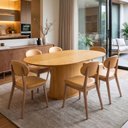 Ver imagem 3 de Mesa de Jantar 6 Lugares Orgânica Valência 180x100 cm M04 Mel - Lyam Decor