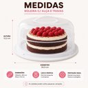 Ver imagem 7 de Suporte Boleira com Tampa Trava Transparente Prato Porta Bolo Torta Sobremesa Pao Cozinha Confeitari