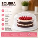 Ver imagem 6 de Suporte Boleira com Tampa Trava Transparente Prato Porta Bolo Torta Sobremesa Pao Cozinha Confeitari