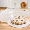 Ver imagem 1 de Suporte Boleira com Tampa Trava Transparente Prato Porta Bolo Torta Sobremesa Pao Cozinha Confeitari