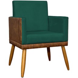 Kit 2 Poltronas Decorativas Lis Corino e Suede Cores Pé Palito 30cm - 3