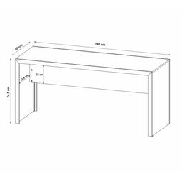 Escrivaninha/Mesa Escritório 180cm Multimóveis CR25266 Branco - 3