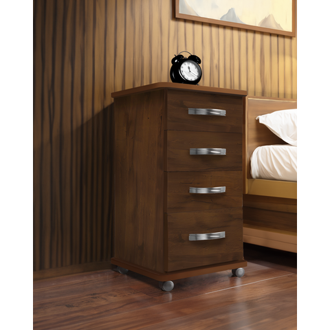 Gaveteiro 4 Gavetas - Corrediças Telescópicas (Cor Amêndoa)