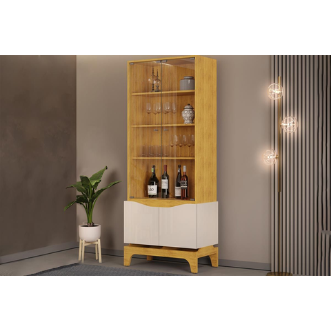 Cristaleira Nice Cedro/off White - Dj