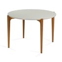 Ver imagem 1 de Mesa Jantar Redonda Luara Off White e Amêndoa 110cm - 68323