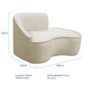 Ver imagem 3 de Divã Recamier Curvo Sala de Estar Recepção Marrocos 160cm Lado Direito Bouclé