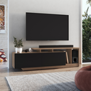 Ver imagem 4 de Rack Linea 2 Portas e Nicho para Tv de até 50 Polegadas B91 Emovell:montana/preto