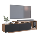 Ver imagem 1 de Rack Linea 2 Portas e Nicho para Tv de até 50 Polegadas B91 Emovell:montana/preto