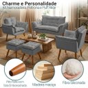 Ver imagem 3 de Kit Namoradeira 2 Poltronas e 2 Puffs para Sala Manicure Consultório Alice Suede