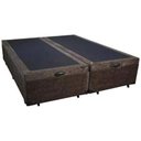 Ver imagem 1 de Cama Box Baú Queen Size Bipartido Suede Marrom com Pistões a Gás