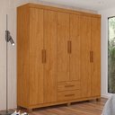 Ver imagem 1 de Guarda-roupa Solteiro Aurora 6 Portas 2 Gavetas 22116 Cinamomo - Carioca Móveis