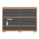 Ver imagem 3 de Cômoda Quarto Duetto com 10 Gavetas Freijo/titanium