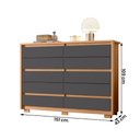Ver imagem 4 de Cômoda Quarto Duetto com 10 Gavetas Freijo/titanium