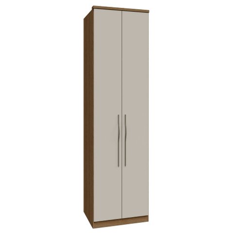 Guarda Roupa Modulado 02 Portas com Prateleiras 234cm Setiba - Jequitibá/Offwhite