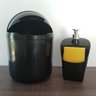 Kit Lixeira 4l Capacete e Dispenser de Detergente Porta Esponja Preto - 10