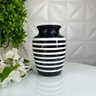 Vaso centro de mesa moderno preto e branco estampa listra - 3