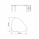 Ver imagem 2 de Mesa de Centro Orgânica 77cm Pé de Metal 28014 Artesano