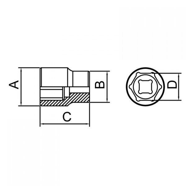 Soquete Sextavado 17mm Encaixe 3/4" Tramontina PRO - 2