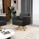 Ver imagem 2 de Kit 02 Poltronas Giratória Mari Corino Preto Base de Madeira MA30 - D’Rossi