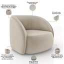 Ver imagem 6 de Kit Sofá 4 Lugares Eron 240cm com Poltrona Giratória Angelina M03 Veludo Bege - Lyam Decor