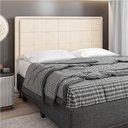 Ver imagem 1 de Cabeceira Casal Queen Cama Box 160cm para Quarto Onix Suede Bege M11 - D'Rossi