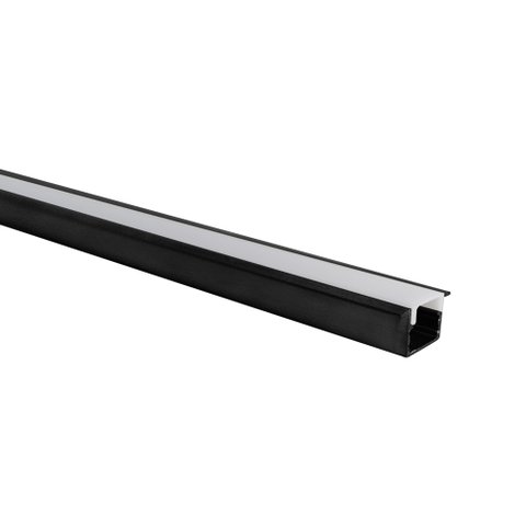 Perfil de Embutir para Fita Led Blumenau Line Easy 25mm com 3 Metros Preto Fosco