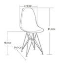 Ver imagem 2 de Jogo de Mesa Eames de Ferro Preto e Tampo Quadrado Vidro 90cm 4 Cadeiras Pretas