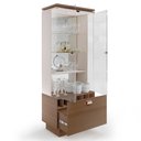Ver imagem 3 de Sala de Jantar com Cristaleira Aura e Buffet Aparador Sollare Castanho-off White - Hb Móveis