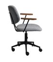 Ver imagem 3 de Cadeira Office Riga Base Aço Preto, Braços Madeira, Assento/encosto Estofado C/ Revestimento