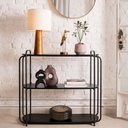 Ver imagem 1 de Aparador Orla em Metal Design Minimalista com 3 Prateleiras para Decoração Preto