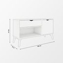 Ver imagem 4 de Aparador London com 1 Gaveta 1 Porta e Nicho para Hall Sala Cantinho Café Design Retrô - Branco