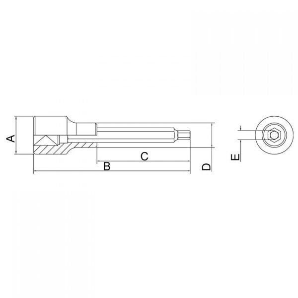 Soquete Longo Ponta Hexagonal 4mm Encaixe 1/2" Tramontina PRO - 2