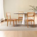 Ver imagem 4 de Kit com 8 Cadeiras de Jantar Ava com Encosto de Telinha Marrom/Caramelo