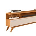 Ver imagem 3 de Rack Para Sala Até 75 Polegadas Pés Em Madeira 217cm Nature Off White Farrel Shop Jm