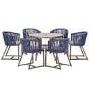 Ver imagem 1 de Mesa e 6 Cadeiras e Noronha Marrom E8 Trama Original Azul