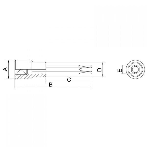 Soquete Longo Ponta Trafix T20 Encaixe 1/2" Tramontina PRO - 2