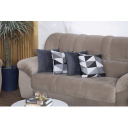 Kit Sala Tapete 3,50 X 1,45 + 4 Capas de Almofada Jacquard Luxo Macio Emborrachado Antiderrapante Es - 3