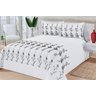 Cobre Leito Super King Lis 03 Peças Bordado - Branco com Preto - 1