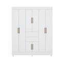 Ver imagem 2 de Guarda Roupa Munique de Casal com Pés e 8 Portas - Branco Demóbile