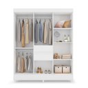 Ver imagem 3 de Guarda Roupa Munique de Casal com Pés e 8 Portas - Branco Demóbile