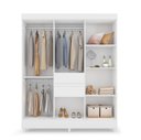 Ver imagem 3 de Guarda Roupa Munique de Casal com Pés e 8 Portas - Branco Demóbile