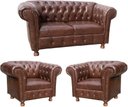 Ver imagem 1 de Conjunto Chesterfield 1 Namoradeira 160cm + 2 Poltronas Luiz Xv Corano Marrom