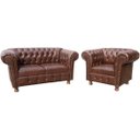 Ver imagem 5 de Conjunto Chesterfield 1 Namoradeira 160cm + 2 Poltronas Luiz Xv Corano Marrom