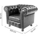 Ver imagem 3 de Conjunto Chesterfield 1 Namoradeira 160cm + 2 Poltronas Luiz Xv Corano Marrom