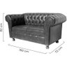 Conjunto Chesterfield 1 Namoradeira 160cm + 2 Poltronas Luiz Xv Corano Marrom - 2
