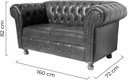 Ver imagem 2 de Conjunto Chesterfield 1 Namoradeira 160cm + 2 Poltronas Luiz Xv Corano Marrom