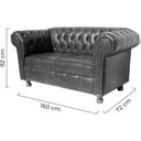 Ver imagem 2 de Conjunto Chesterfield 1 Namoradeira 160cm + 2 Poltronas Luiz Xv Corano Marrom